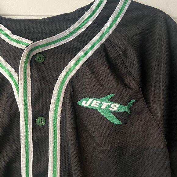 NWT New York Jets NYJ Throwback Vintage Baseball Style Shirt - Picture 3 of 5